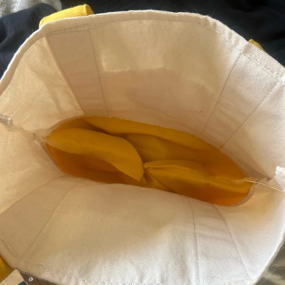 Trader Joe's Yellow and White Garment Bag